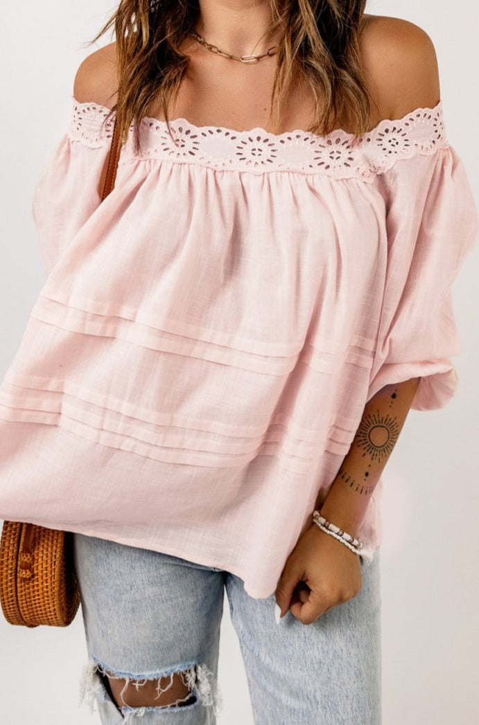 Veda Puff Sleeve Eyelet Babydoll Blouse - Rebel Nomad