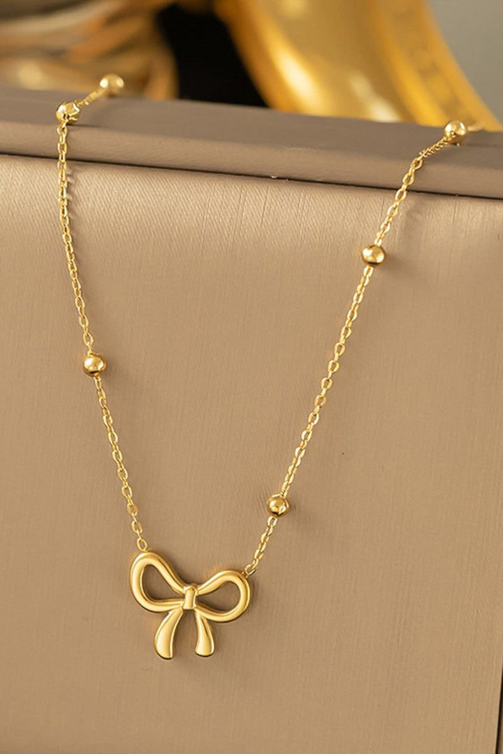 Vega Gold Bowknot Pendant Choker Necklace - Rebel Nomad