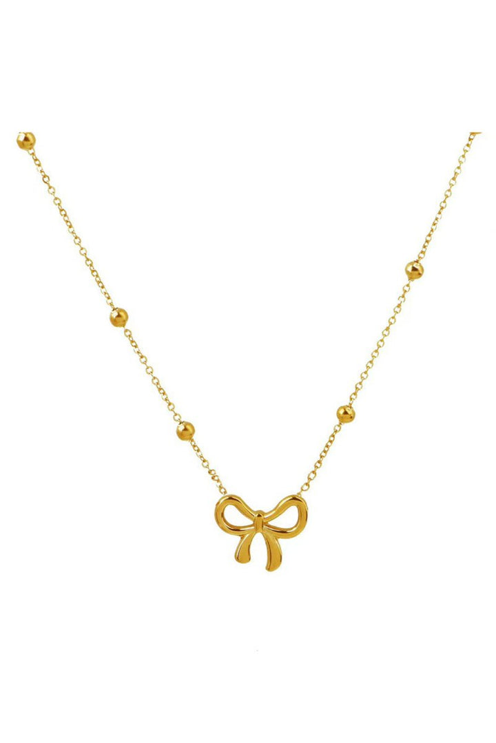 Vega Gold Bowknot Pendant Choker Necklace - Rebel Nomad