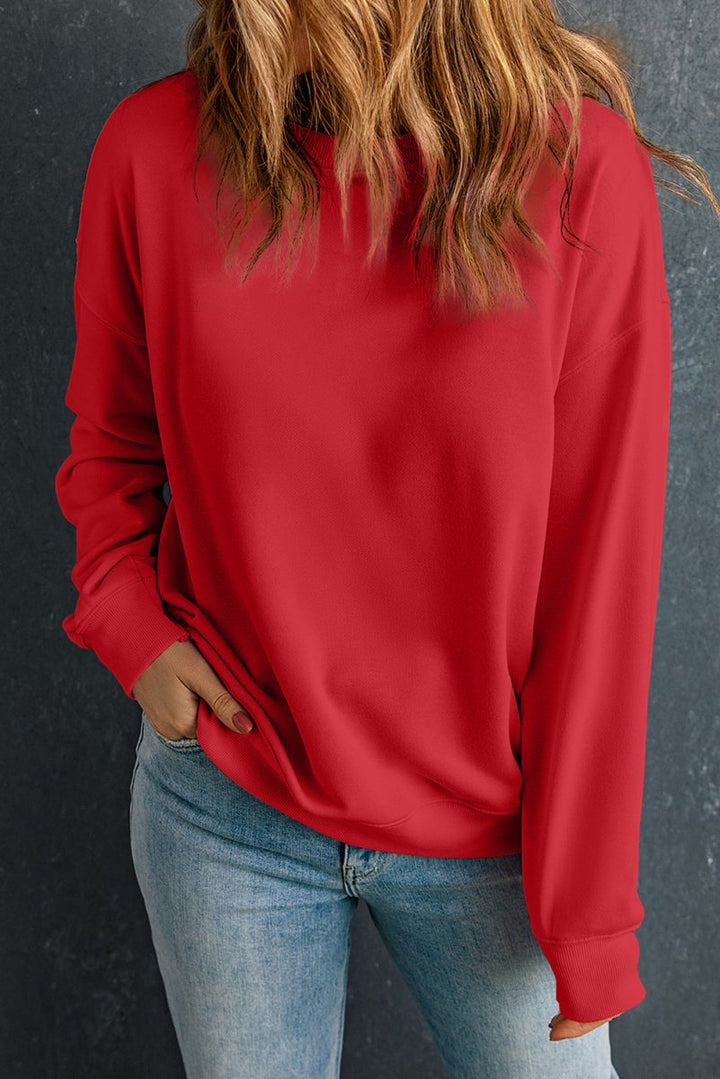 Veronica Solid Classic Crewneck Pullover Sweatshirt - Rebel Nomad