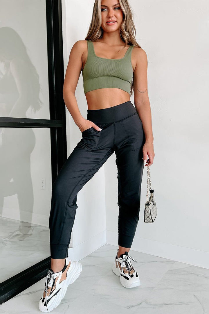 Vinnie Exposed Seam High Waist Pocketed Joggers - Rebel Nomad