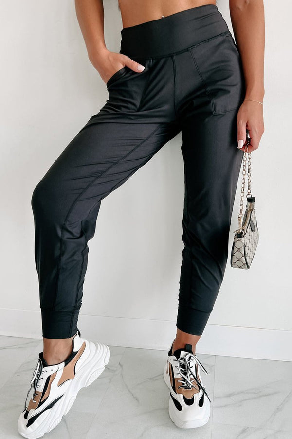 Vinnie Exposed Seam High Waist Pocketed Joggers - Rebel Nomad