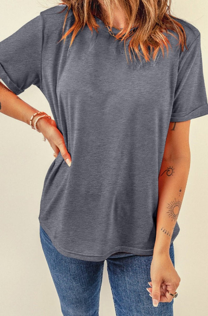 Vivendel Casual Plain Crew Neck Tee - Rebel Nomad