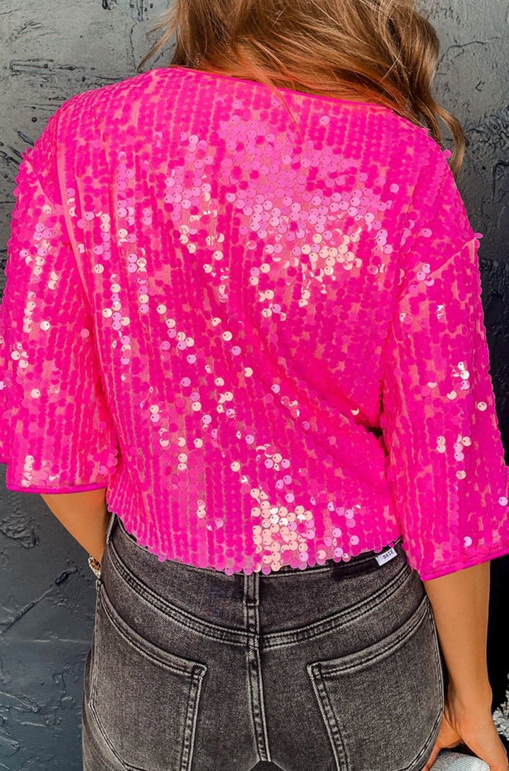 Xola Sequin Round Neck Half Sleeve Top - Rebel Nomad